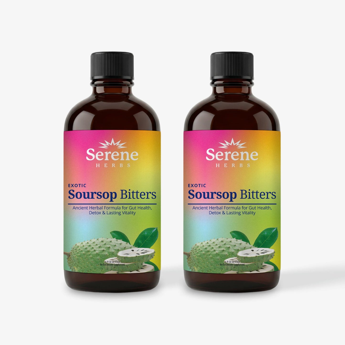 Serene Herbs Soursop Bitters Liquid with Soursop Leaves for Gut Cleanse, Detox & Immune Boost
